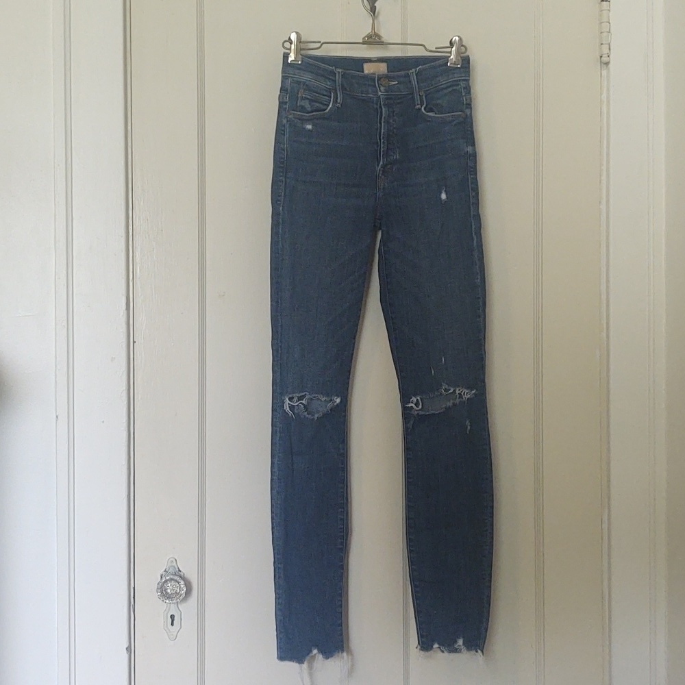 Mother The Stunner Chew Skinny Jean Wash Off Duty Sz 24